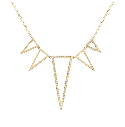 0.22 Ctw Diamond 14k Yellow Gold Round Shape Womens Diamond Necklace