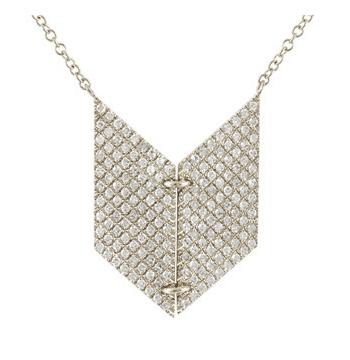 0.54 Ctw Diamond 14k White Gold Round Shape Womens Diamond Necklace