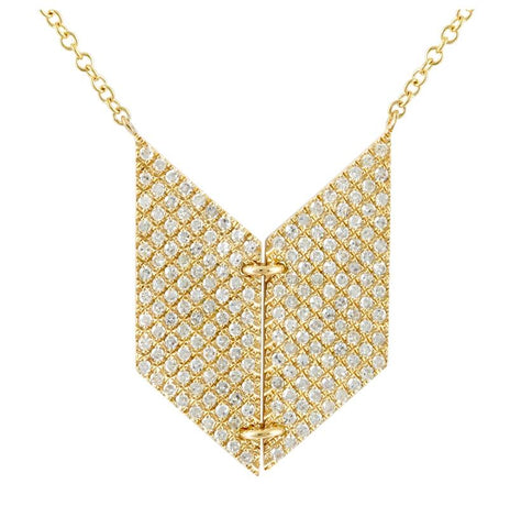 0.54 Ctw Diamond 14k Yellow Gold Round Shape Womens Diamond Necklace