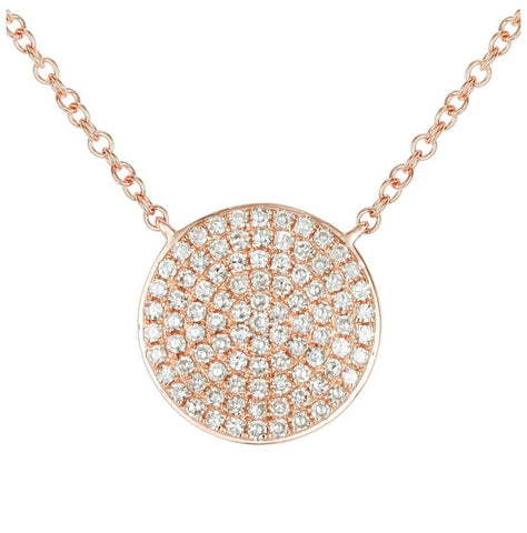 0.25 Ctw Diamond 14k Rose Gold Round Shape Womens Diamond Necklace