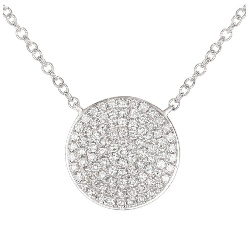 0.24 Ctw Diamond 14k White Gold Round Shape Womens Diamond Necklace