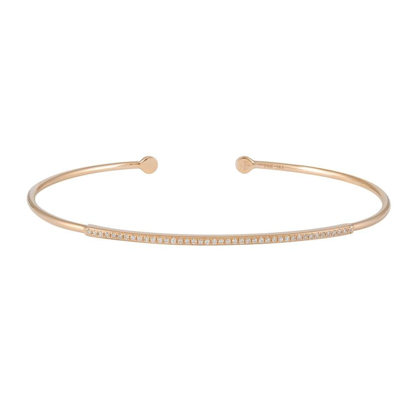 0.14 Ctw Diamond 14k Yellow Gold Round Shape Womens Diamond Bangle Bracelet