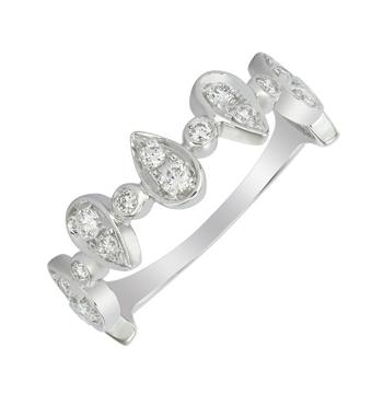 0.39 Ctw Diamond 14k White Gold Round Shape Womens Diamond Ring