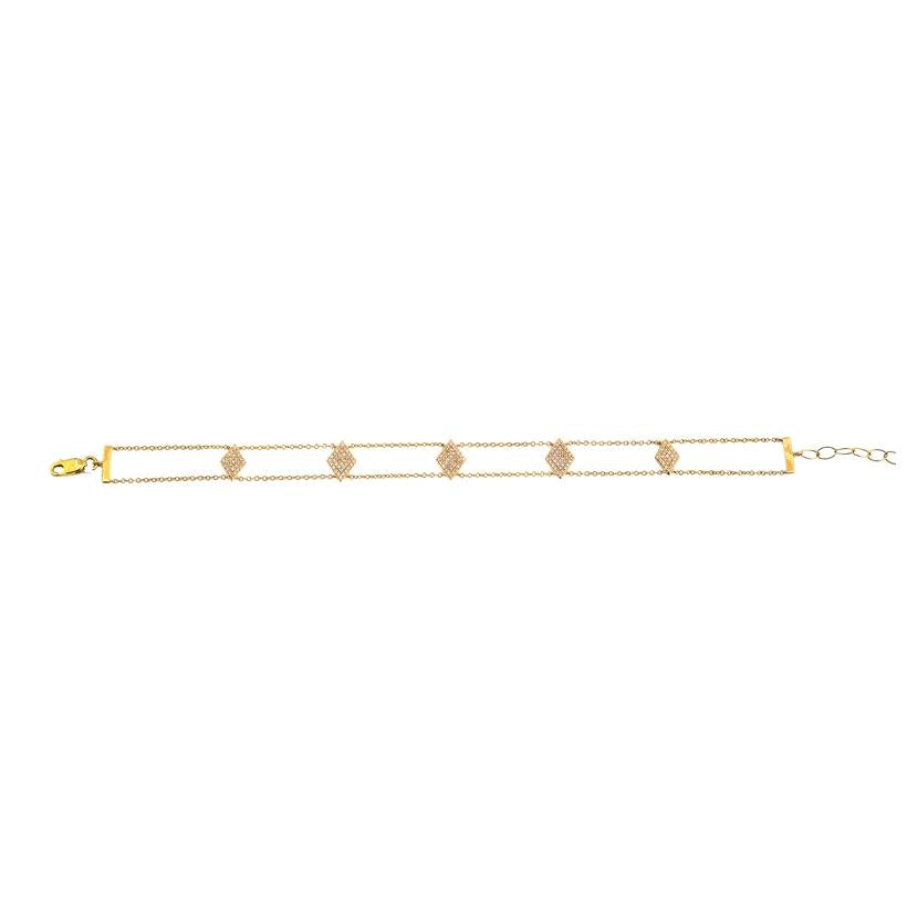 0.37 Ctw Diamond 14k Yellow Gold Round Shape Womens Diamond Bracelet