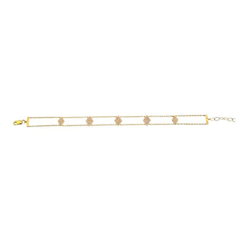 0.37 Ctw Diamond 14k Yellow Gold Round Shape Womens Diamond Bracelet