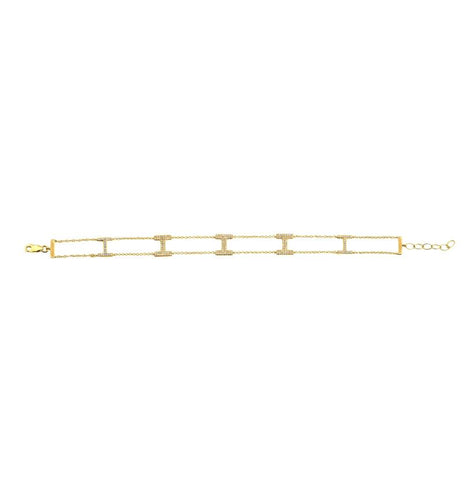 0.41 Ctw Diamond 14k Yellow Gold Round Shape Womens Diamond Bracelet