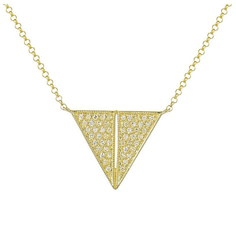 0.12 Ctw Diamond 14k Yellow Gold Round Shape Womens Diamond Necklace