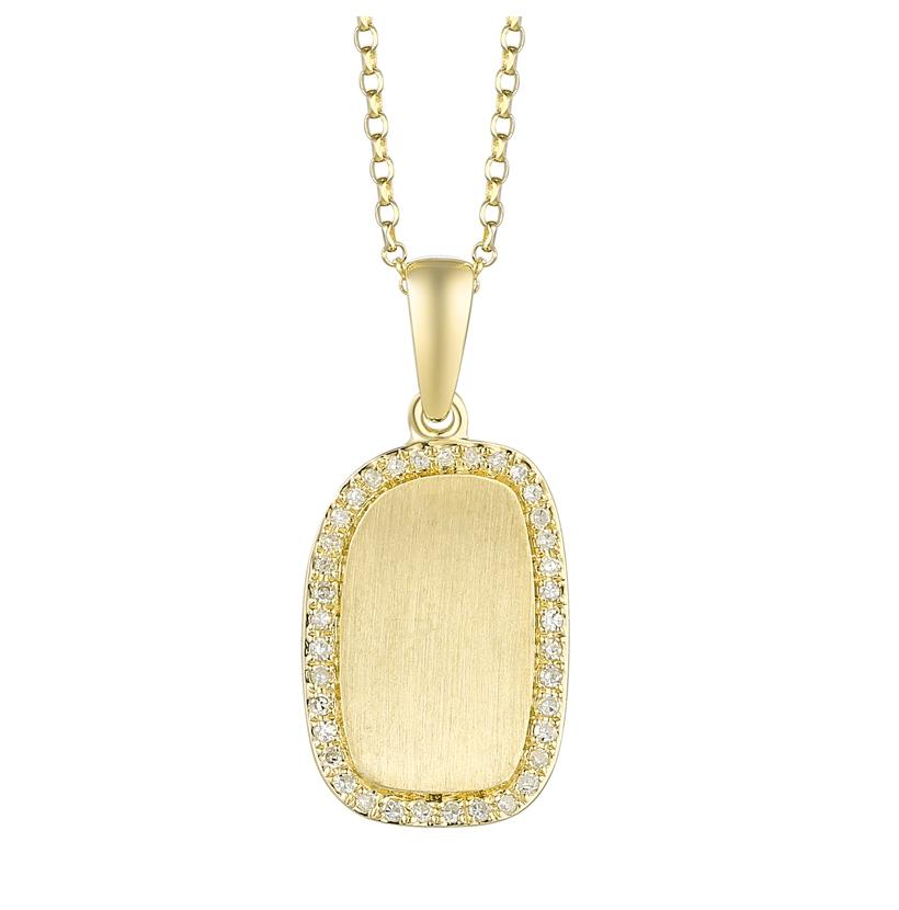 0.1 Ctw Diamond 14k Yellow Gold Round Shape Womens Diamond Necklace Pendant With 16 Inch Chain