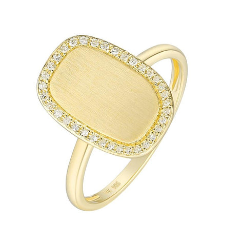 0.09 Ctw Diamond 14k Yellow Gold Round Shape Womens Diamond Ring