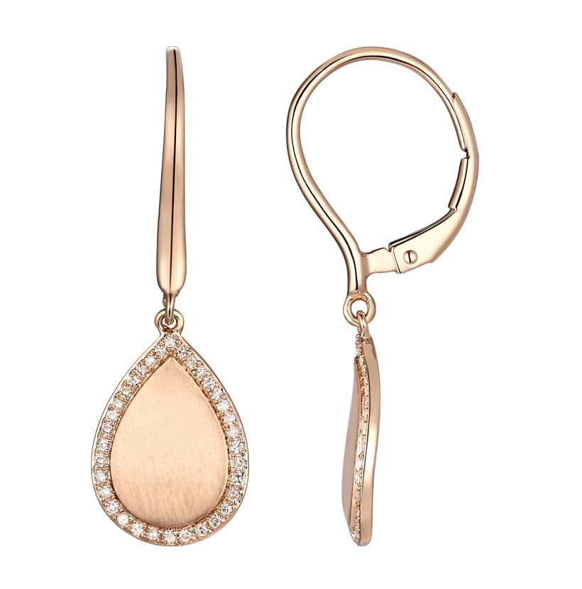 0.17 Ctw Diamond 14k Rose Gold Round Shape Womens Diamond Earrings