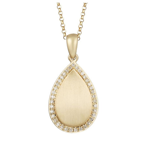 0.09 Ctw Diamond 14k Yellow Gold Round Shape Womens Diamond Necklace Pendant With 16 Inch Chain