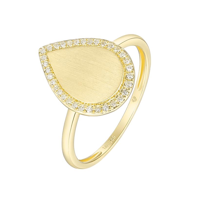 0.08 Ctw Diamond 14k Yellow Gold Round Shape Womens Diamond Ring
