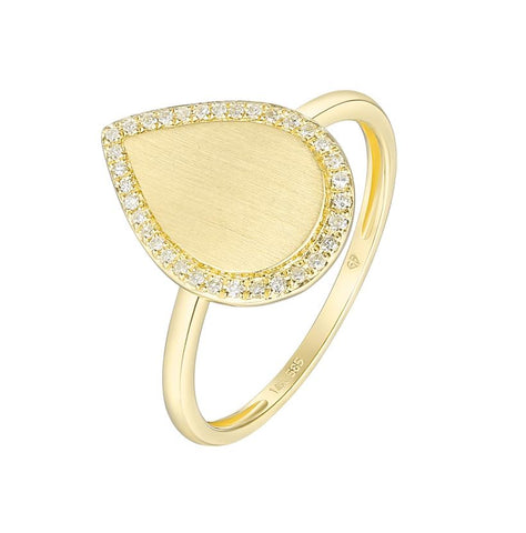 0.08 Ctw Diamond 14k Yellow Gold Round Shape Womens Diamond Ring