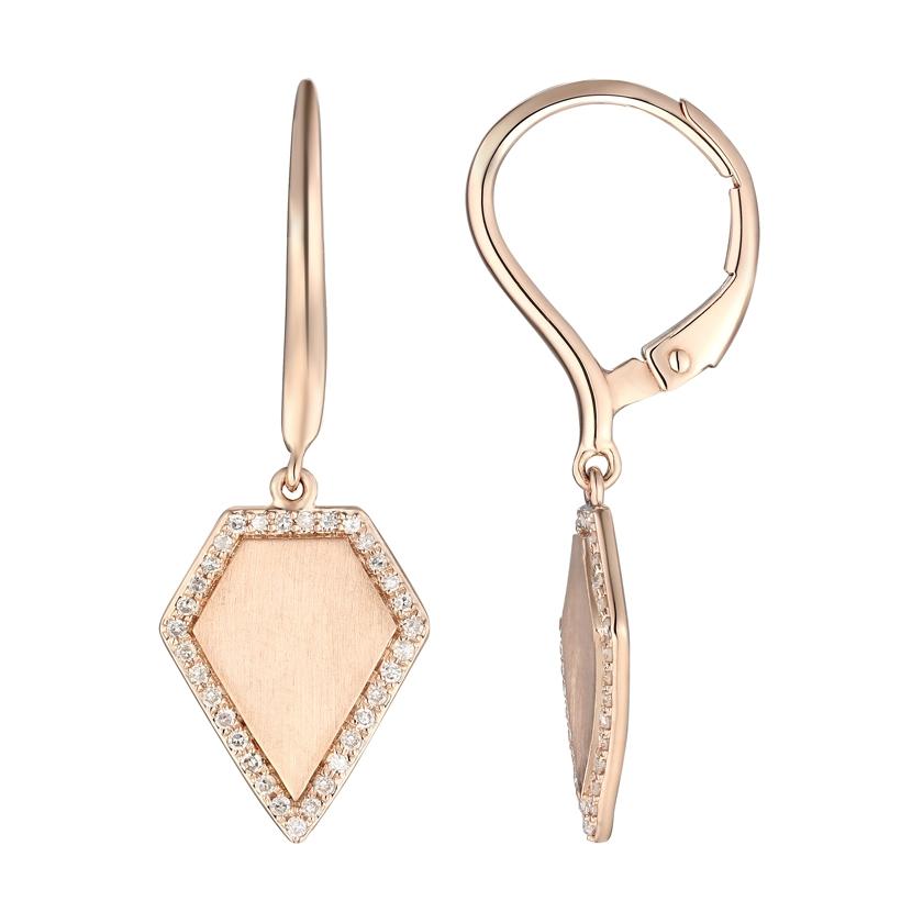 0.17 Ctw Diamond 14k Rose Gold Round Shape Womens Diamond Earrings