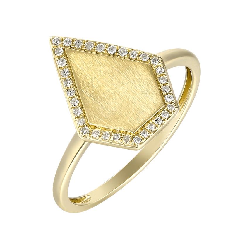 0.08 Ctw Diamond 14k Yellow Gold Round Shape Womens Diamond Ring