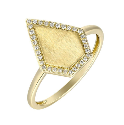 0.08 Ctw Diamond 14k Yellow Gold Round Shape Womens Diamond Ring