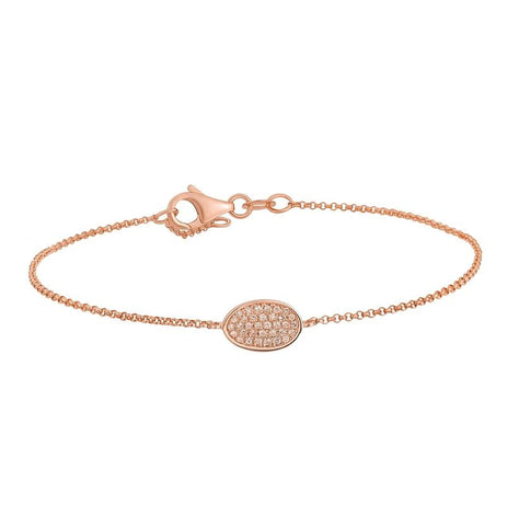 0.09 Ctw Diamond 14k Rose Gold Round Shape Womens Diamond Bracelet