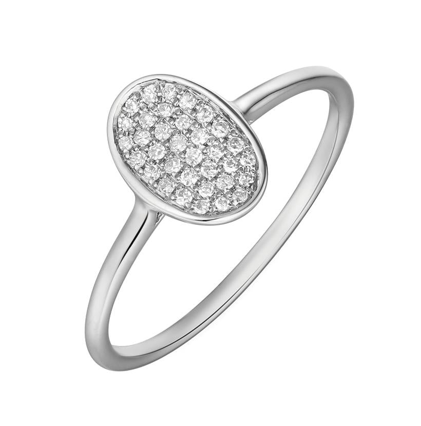 0.09 Ctw Diamond 14k White Gold Round Shape Womens Diamond Ring