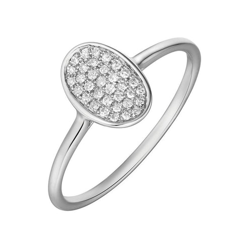 0.09 Ctw Diamond 14k White Gold Round Shape Womens Diamond Ring