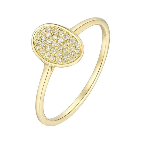 0.09 Ctw Diamond 14k Yellow Gold Round Shape Womens Diamond Ring