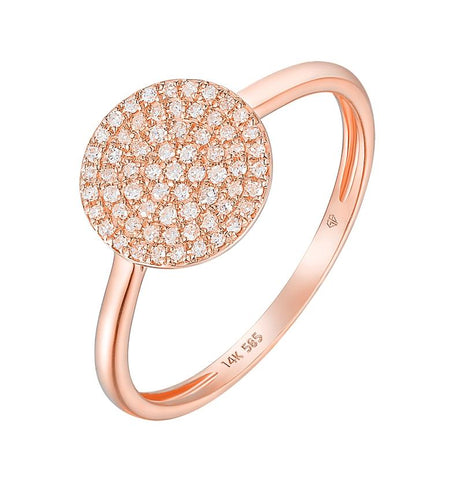 0.15 Ctw Diamond 14k Rose Gold Round Shape Womens Diamond Ring