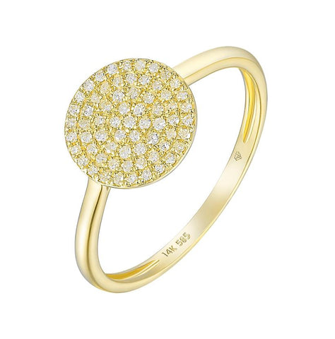 0.15 Ctw Diamond 14k Yellow Gold Round Shape Womens Diamond Ring