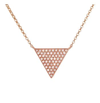 0.13 Ctw Diamond 14k Rose Gold Round Shape Womens Diamond Necklace