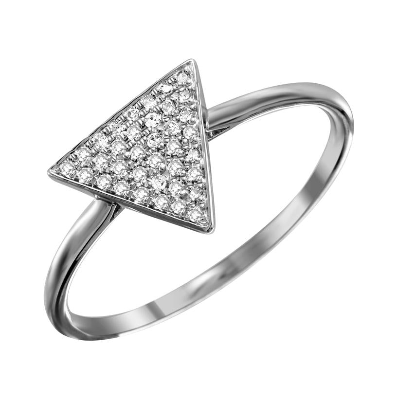 0.08 Ctw Diamond 14k White Gold Round Shape Womens Diamond Ring