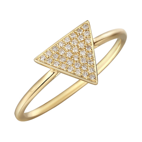 0.08 Ctw Diamond 14k Yellow Gold Round Shape Womens Diamond Ring