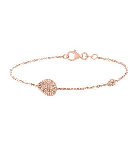 0.16 Ctw Diamond 14k Rose Gold Round Shape Womens Diamond Bracelet