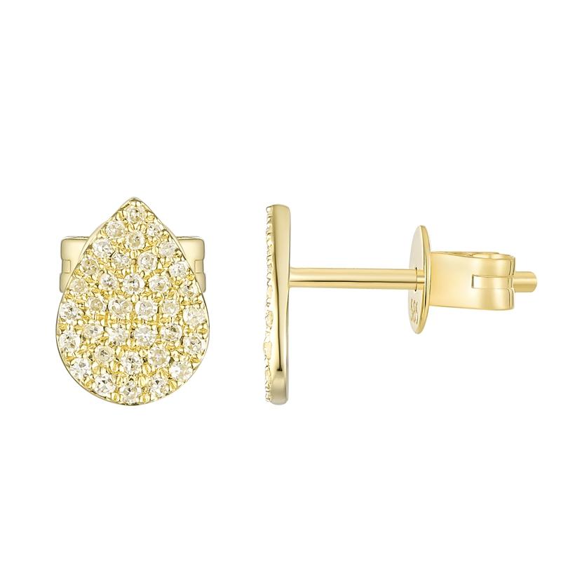 0.17 Ctw Diamond 14k Yellow Gold Round Shape Womens Diamond Earrings