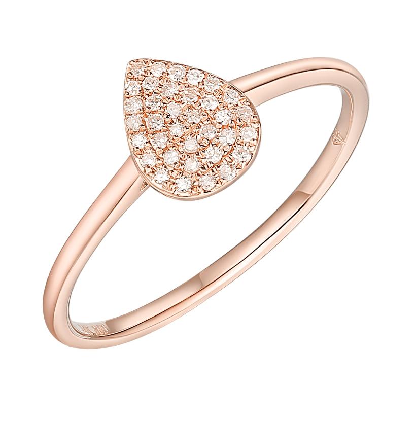 0.09 Ctw Diamond 14k Rose Gold Round Shape Womens Diamond Ring