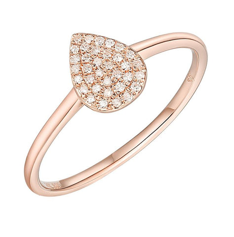 0.09 Ctw Diamond 14k Rose Gold Round Shape Womens Diamond Ring