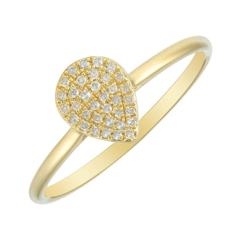 0.09 Ctw Diamond 14k Yellow Gold Round Shape Womens Diamond Ring