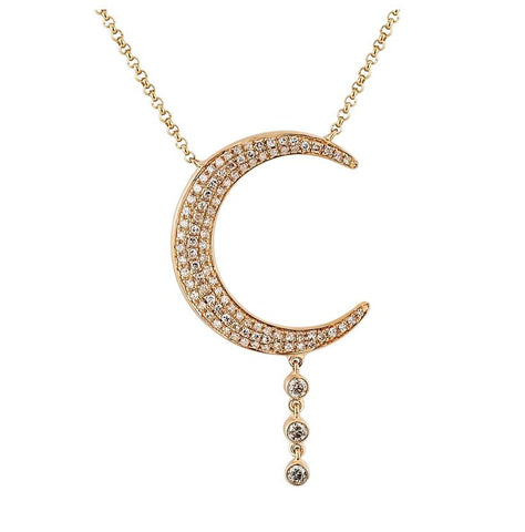 0.29 Ctw Diamond 14k Rose Gold Round Shape Womens Diamond Necklace