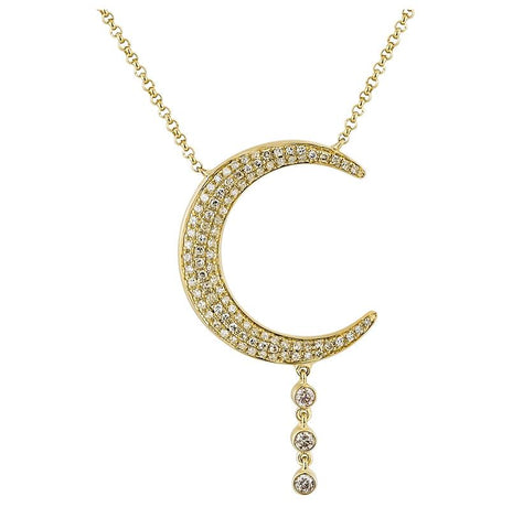 0.29 Ctw Diamond 14k Yellow Gold Round Shape Womens Diamond Necklace