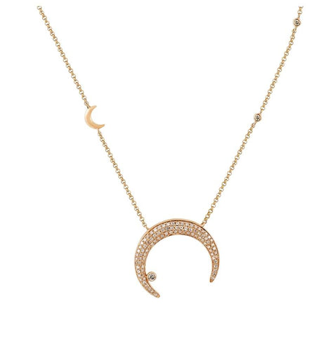 0.25 Ctw Diamond 14k Rose Gold Round Shape Womens Diamond Necklace