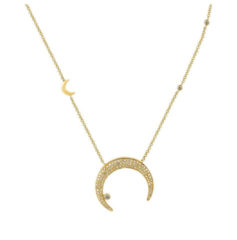 0.25 Ctw Diamond 14k Yellow Gold Round Shape Womens Diamond Necklace