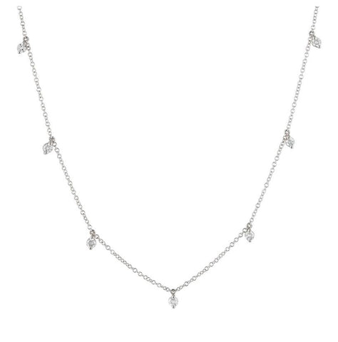 0.36 Ctw Diamond 14k White Gold Round Shape Womens Diamond Necklace