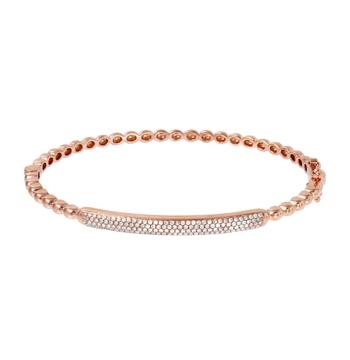 0.41 Ctw Diamond 14k Rose Gold Round Shape Womens Diamond Bangle Bracelet