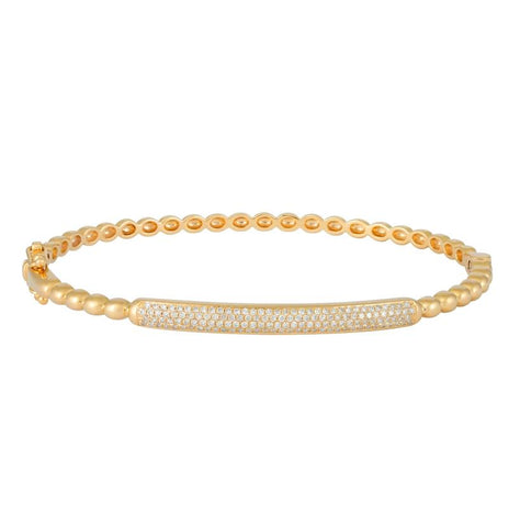 0.42 Ctw Diamond 14k Yellow Gold Round Shape Womens Diamond Bangle Bracelet