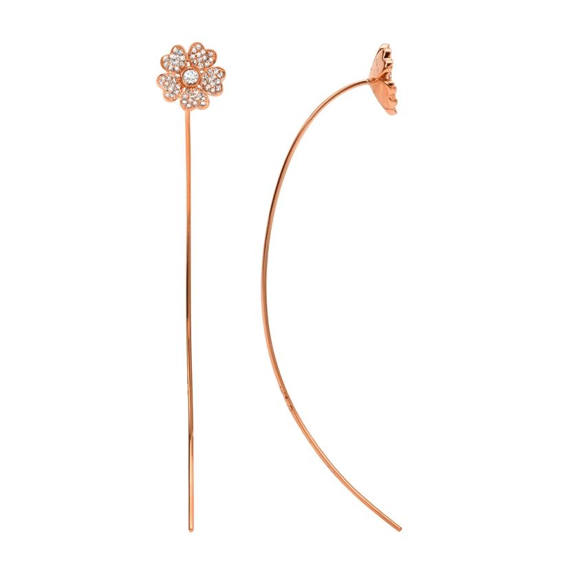 0.35 Ctw Diamond 14k Rose Gold Round Shape Womens Diamond Earrings