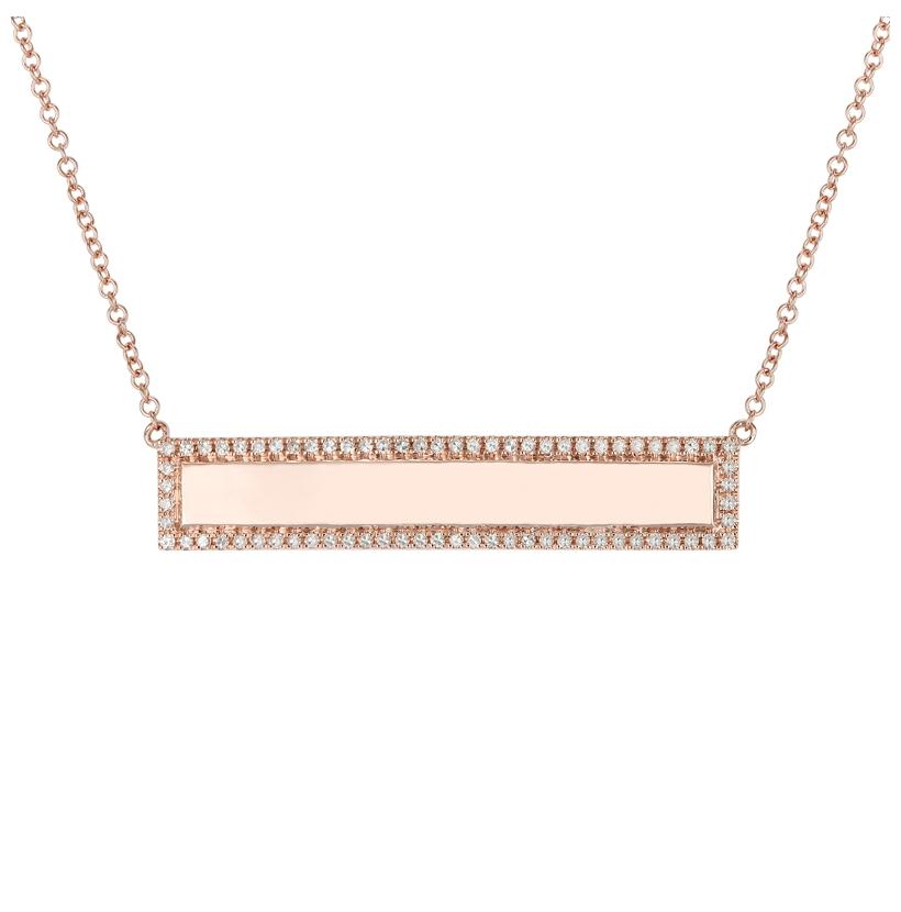 0.2 Ctw Diamond 14k Rose Gold Round Shape Womens Diamond Necklace