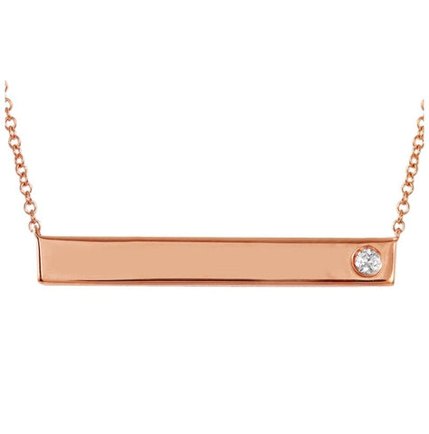 0.04 Ctw Diamond 14k Rose Gold Round Shape Womens Diamond Necklace