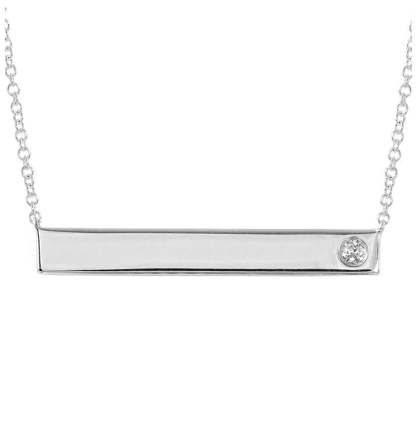 0.04 Ctw Diamond 14k White Gold Round Shape Womens Diamond Necklace