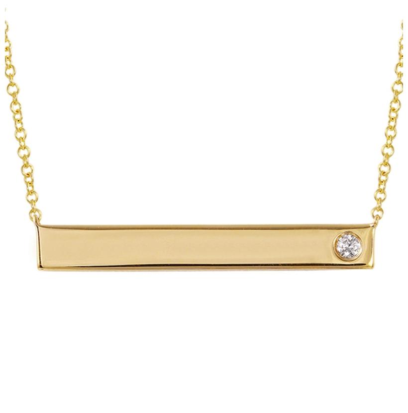 0.04 Ctw Diamond 14k Yellow Gold Round Shape Womens Diamond Necklace