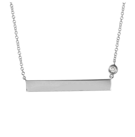 0.04 Ctw Diamond 14k White Gold Round Shape Womens Diamond Necklace