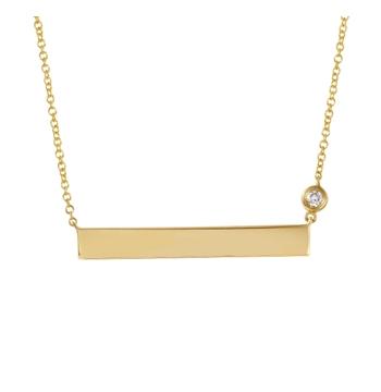 0.04 Ctw Diamond 14k Yellow Gold Round Shape Womens Diamond Necklace