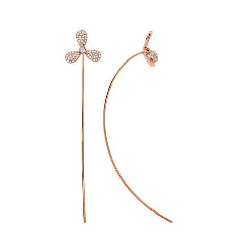 0.38 Ctw Diamond 14k Rose Gold Round Shape Womens Diamond Earrings