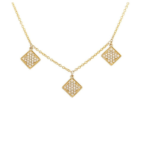 0.2 Ctw Diamond 14k Yellow Gold Round Shape Womens Diamond Necklace